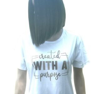 Sold💰💰Sold💰💰NWT CREATED WITH A PURPOSE CHRISTIAN SLOGAN T-SHIRT